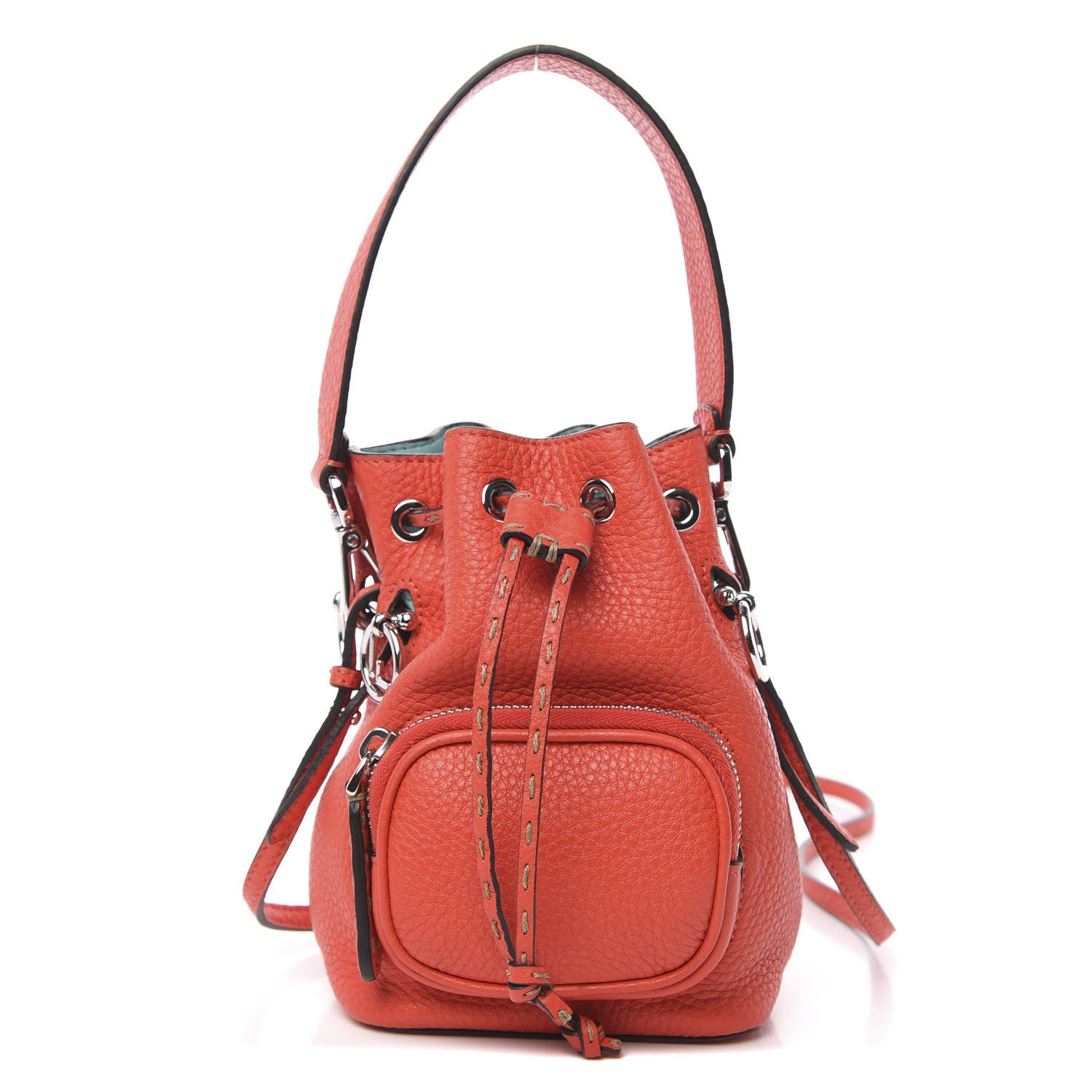 Fendi Cuoio Romano F is Fendi Mini Mon Tresor Pocket Bucket Bag Papavero 1 of 9