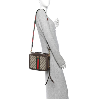 Gucci GG Supreme Monogram Web Small Ophidia Top Handle Shoulder Bag Brown 2 of 14