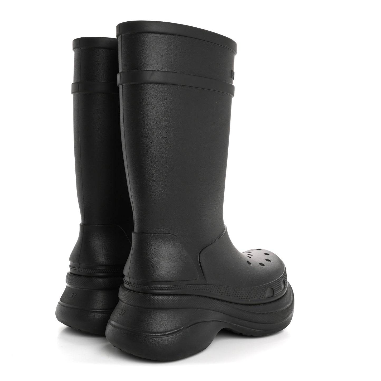 X CROCS Rubber Womens Rain Boots 37 Black