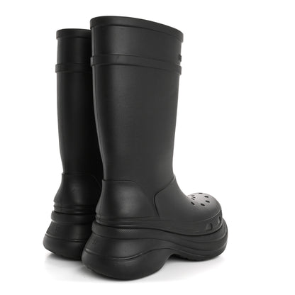 Balenciaga X CROCS Rubber Womens Rain Boots 37 Black 5 of 9