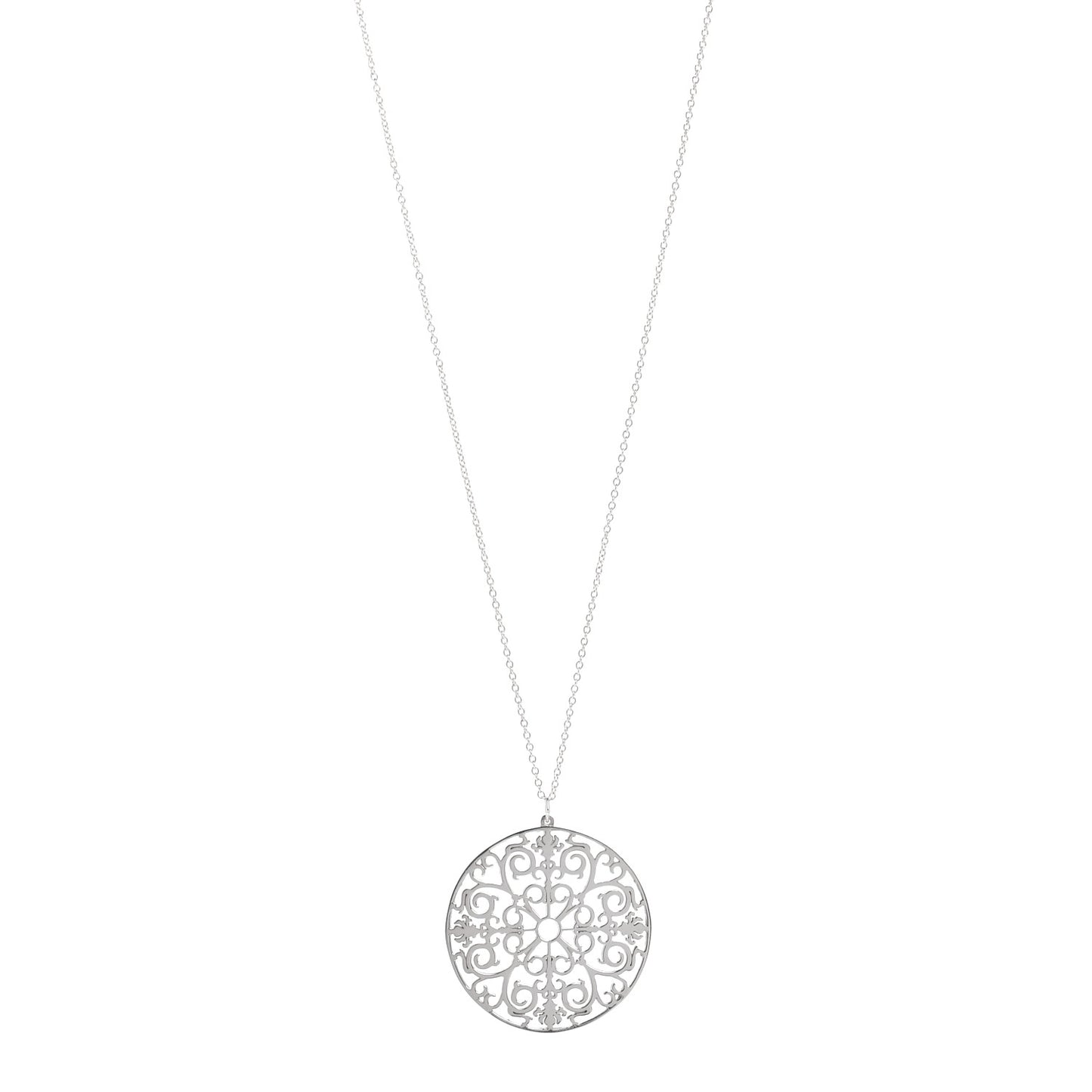 Sterling Silver Enchant Round Medallion Pendant Necklace