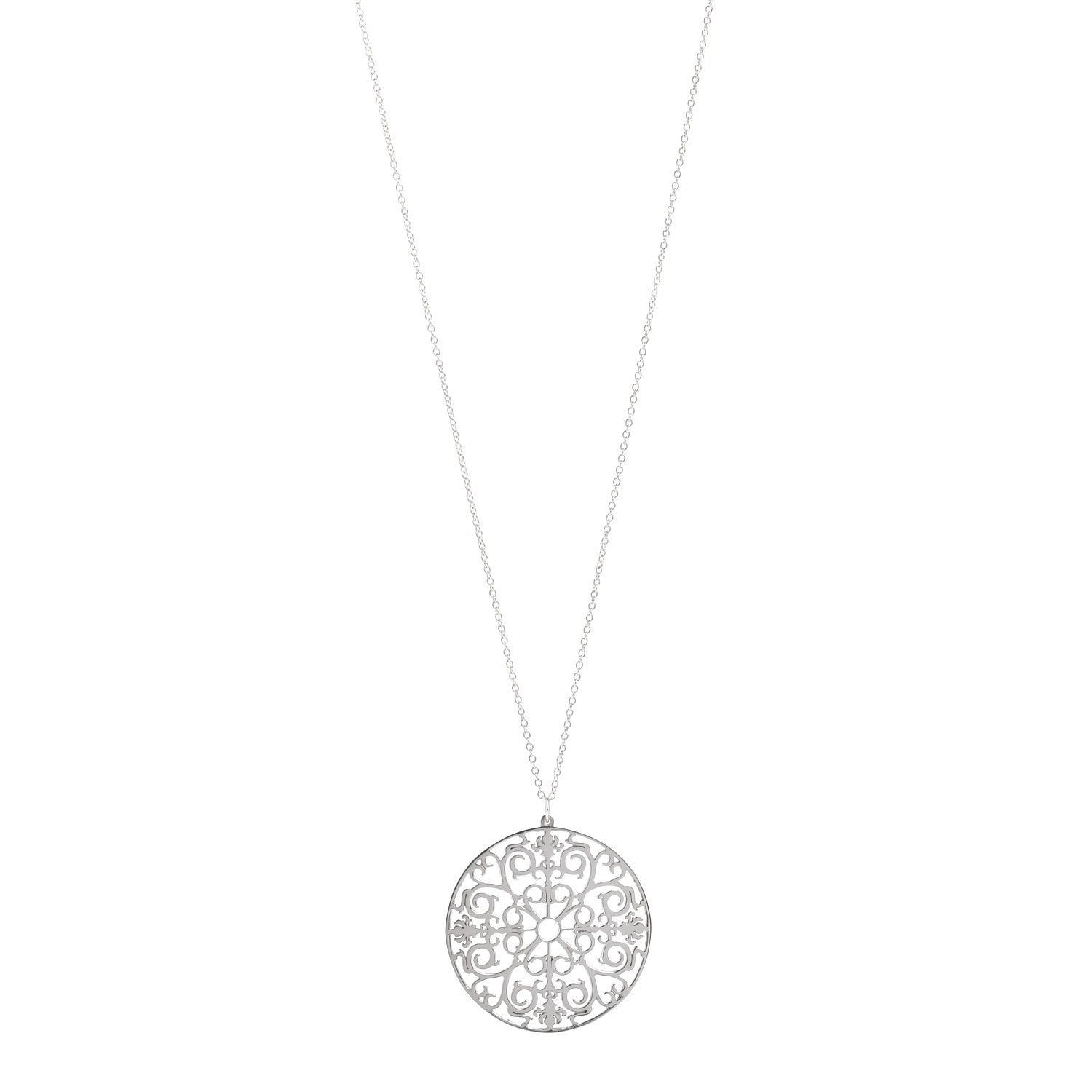 Tiffany Sterling Silver Enchant Round Medallion Pendant Necklace 1 of 4