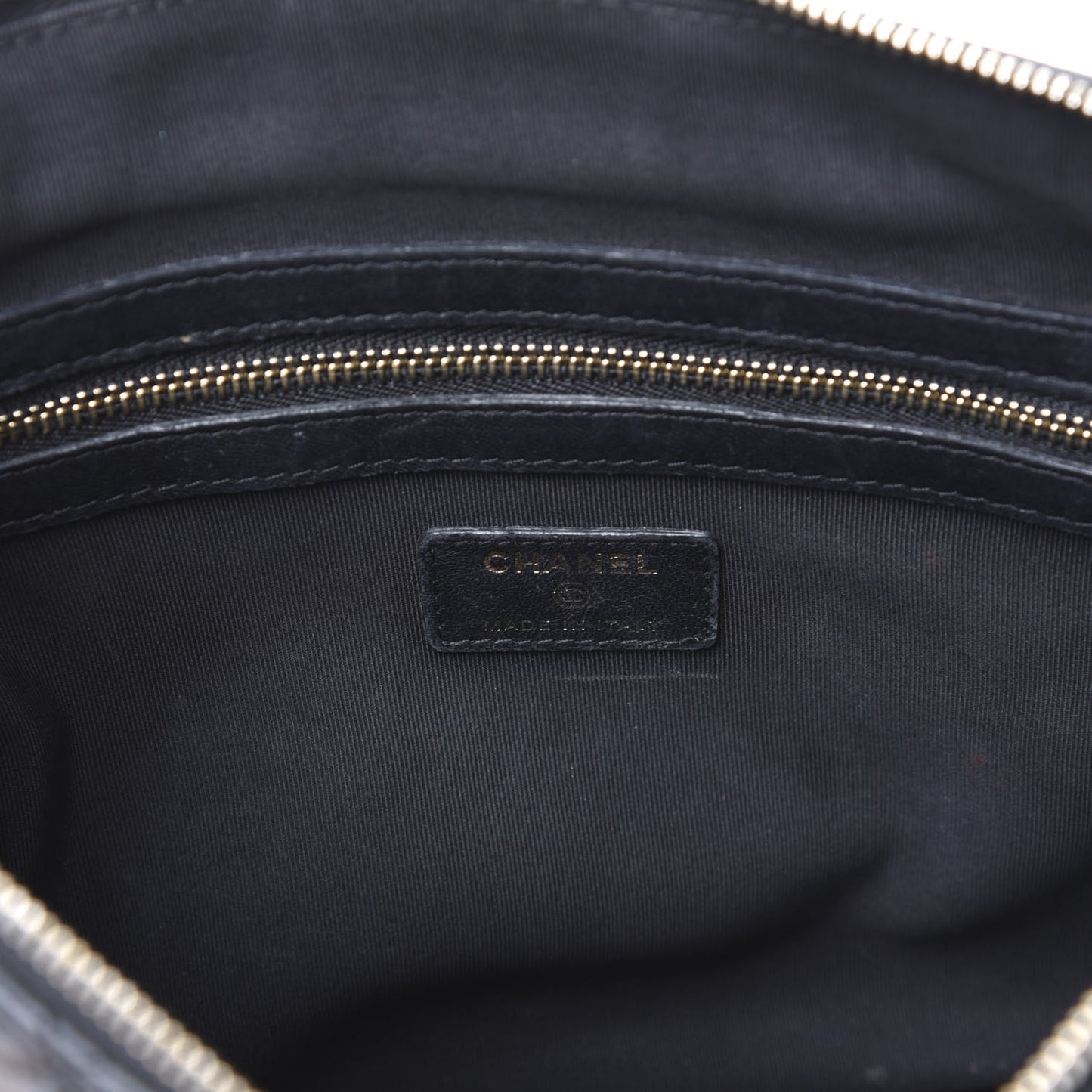 Lambskin Quilted Medium Cosmetic Case Black