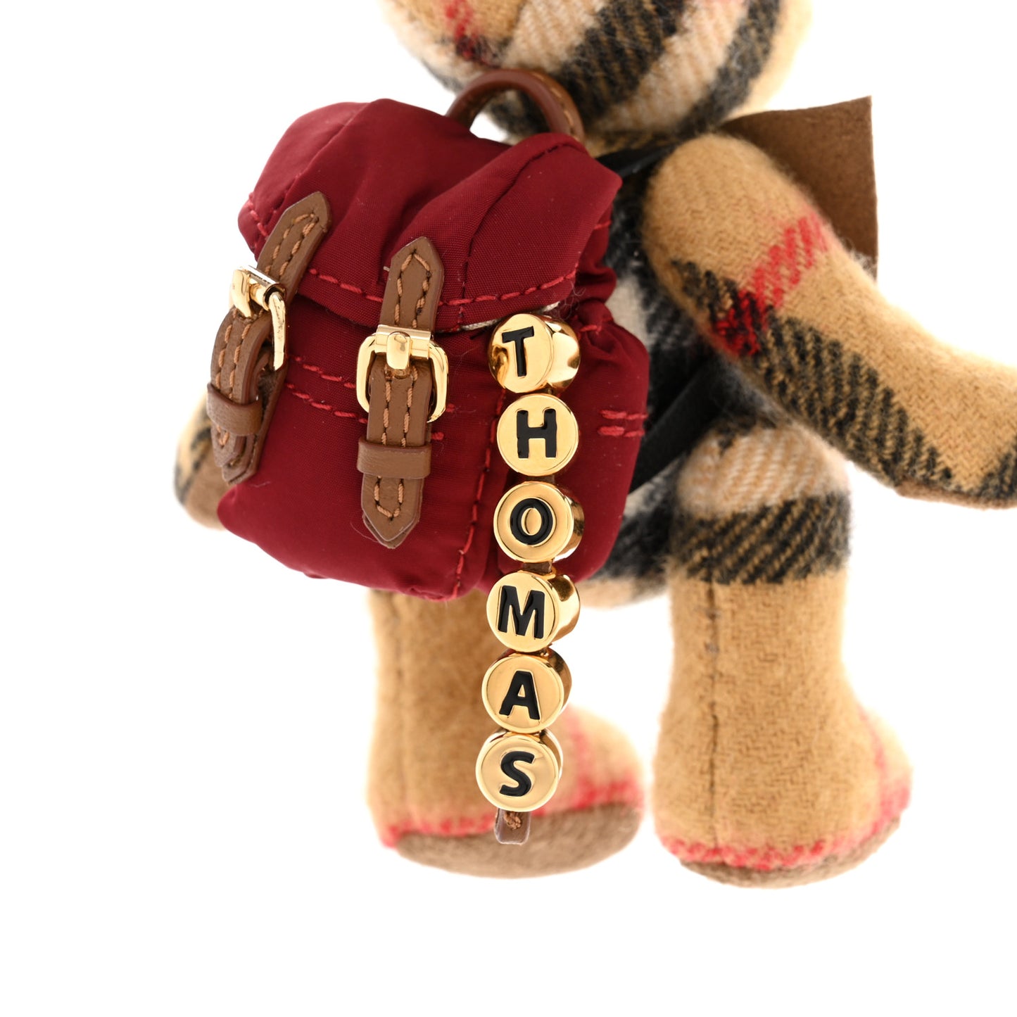 Cashmere Vintage Check Thomas Bear Bag Charm Antique Yellow