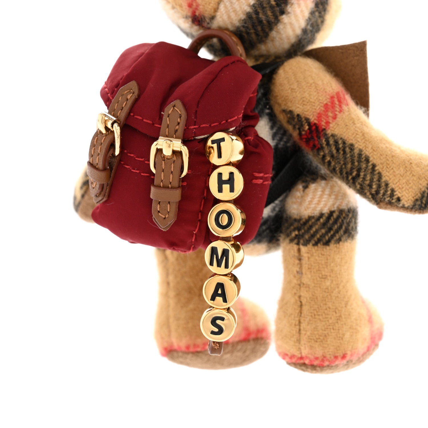 Burberry Cashmere Vintage Check Thomas Bear Bag Charm Antique Yellow 5 of 6