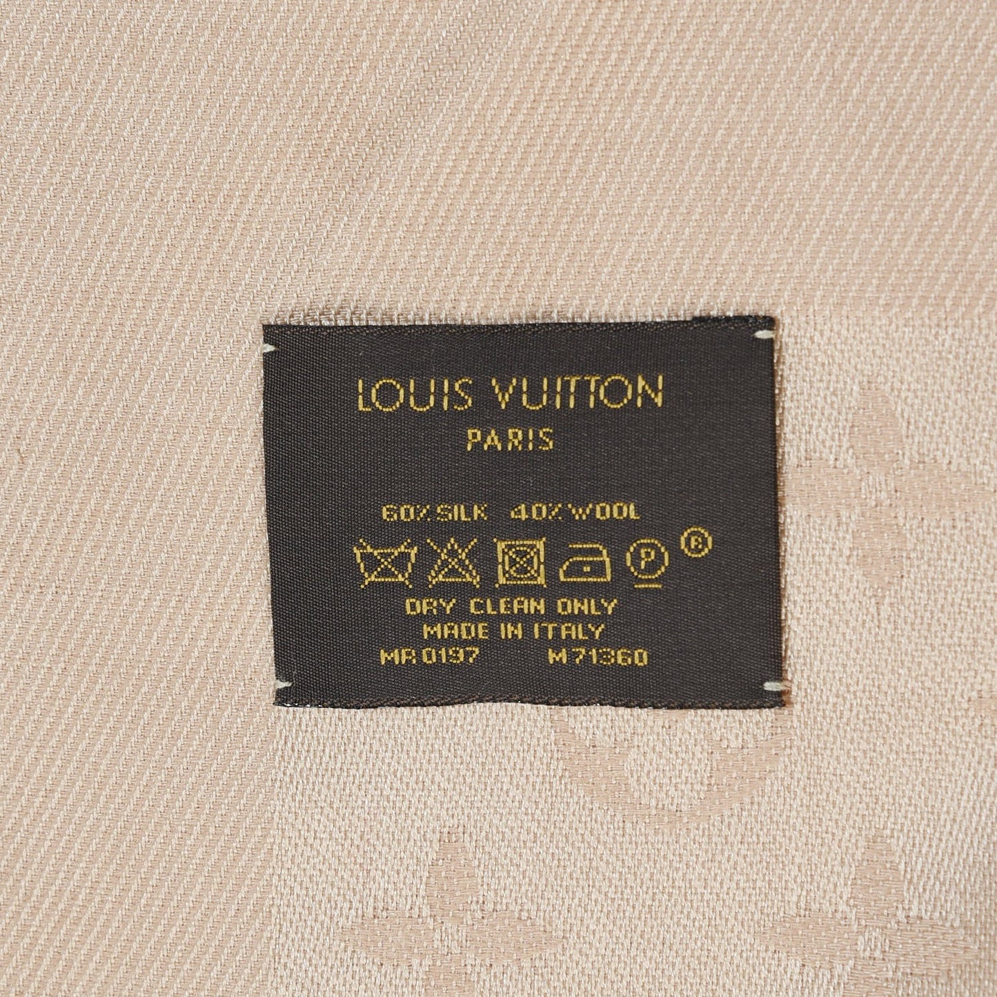 Silk Wool Monogram Shawl Dune