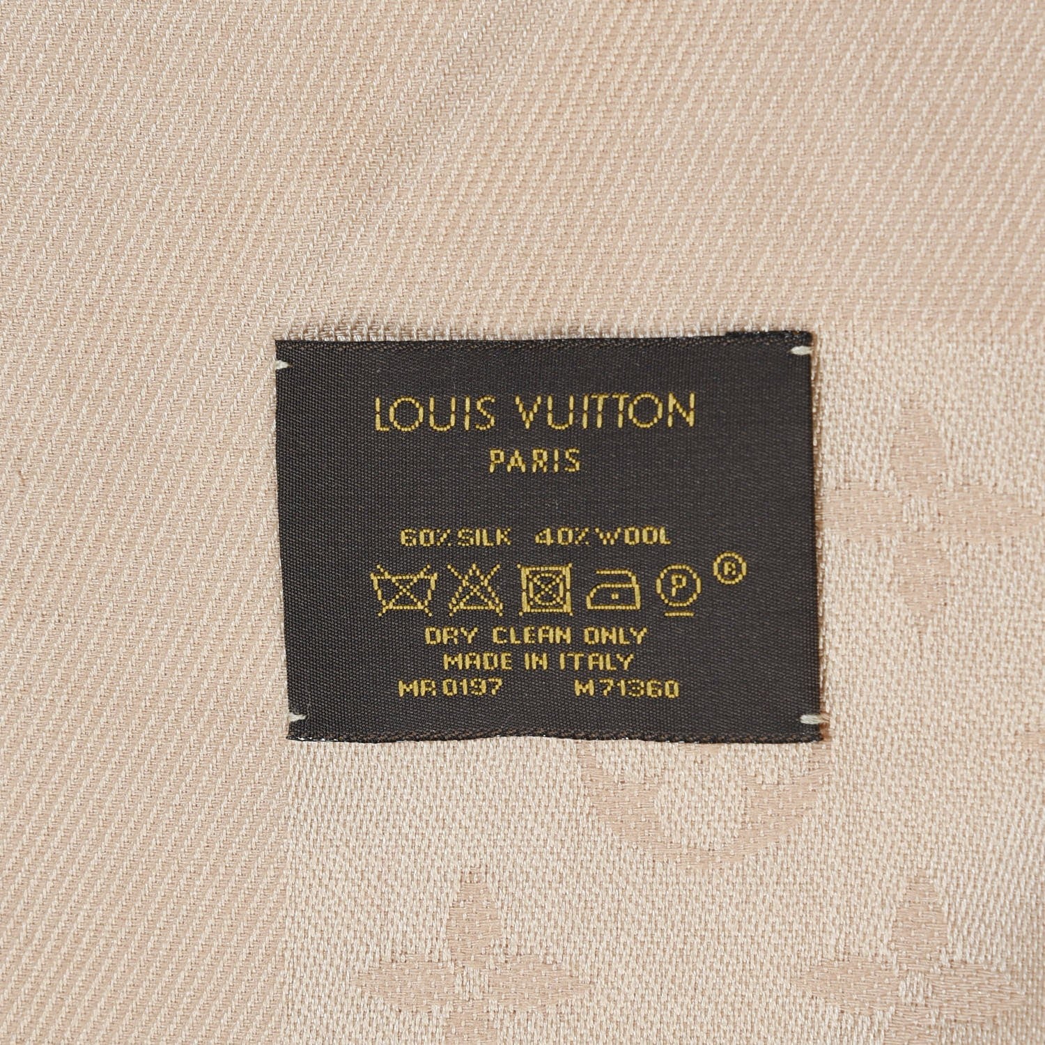 Louis Vuitton Silk Wool Monogram Shawl Dune 4 of 5