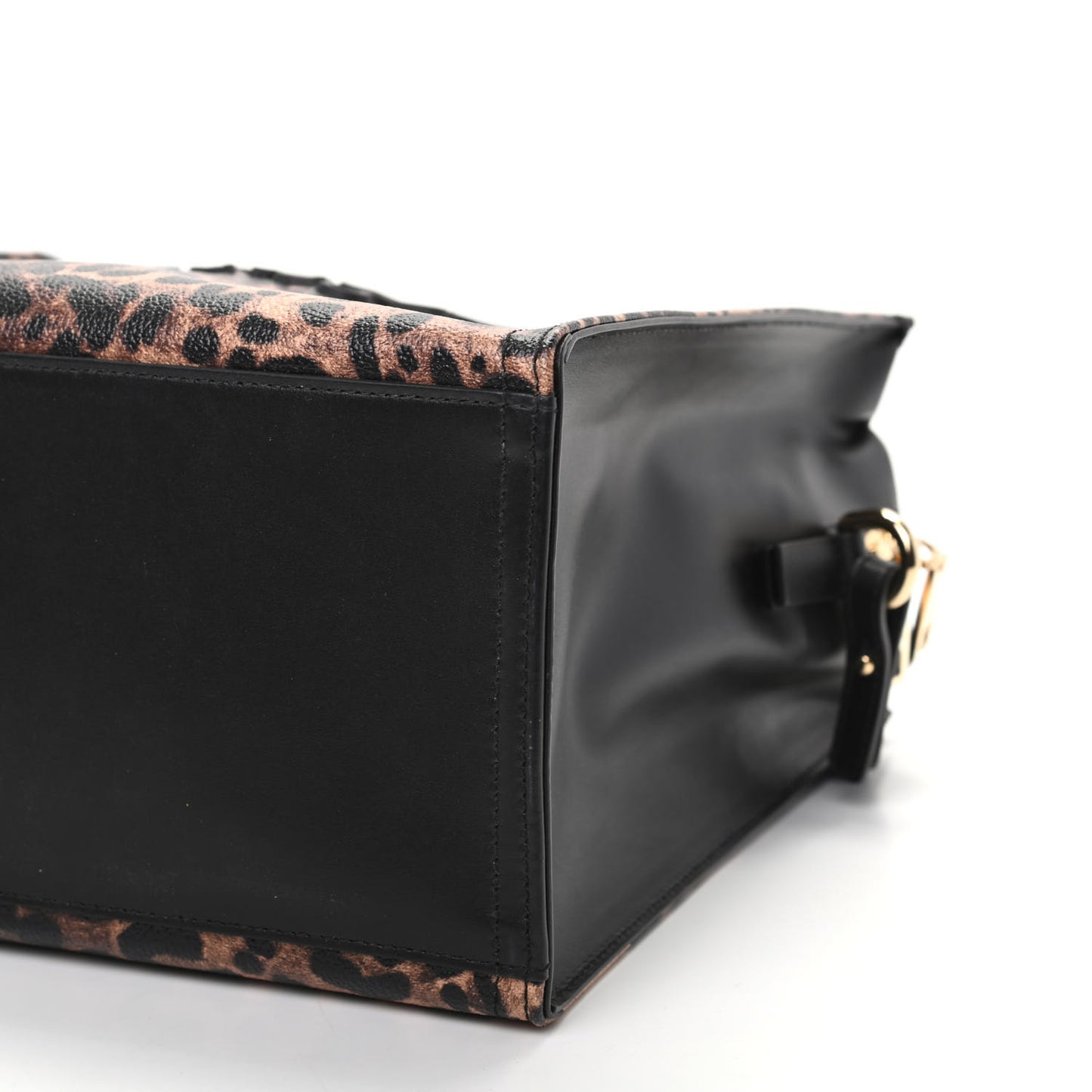 Dauphine Leopard Logo Market Bag Black