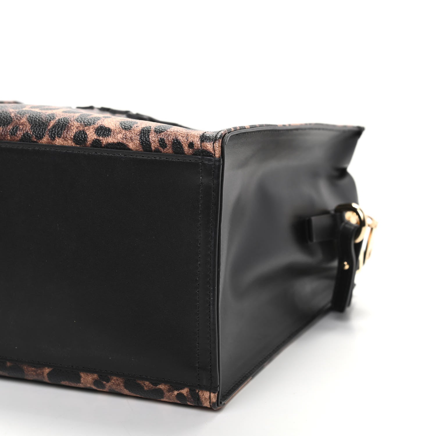 Dolce & Gabbana Dauphine Leopard Logo Market Bag Black 8 of 8