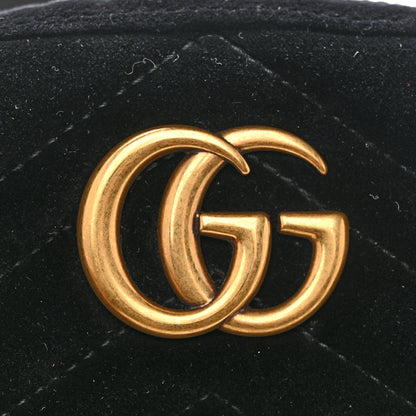 Gucci Velvet Matelasse GG Marmont Belt Bag 75 30 Black 12 of 13