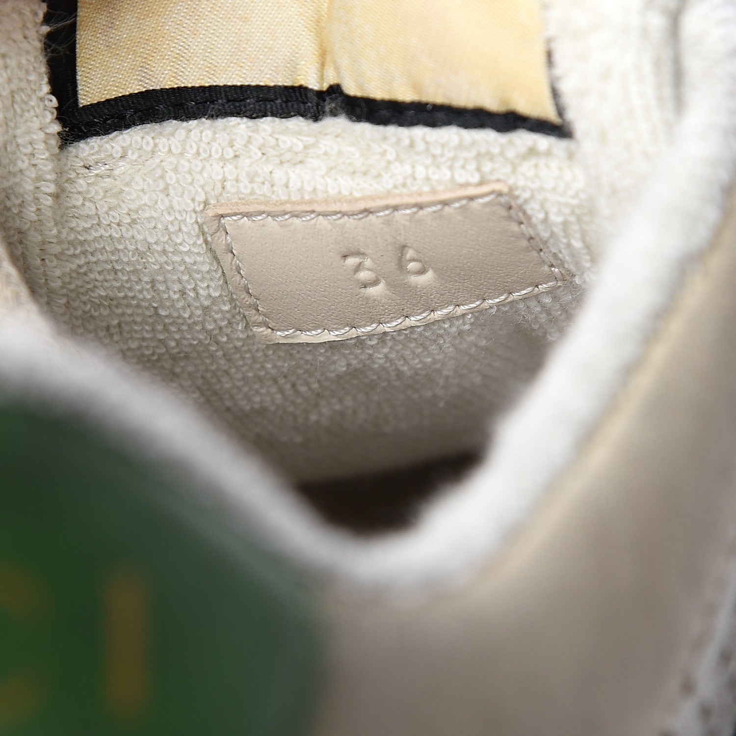 Gucci Nubuck Web Cherries Womens Screener Sneakers 36 Dusty Milk White Vintage Green 8 of 9