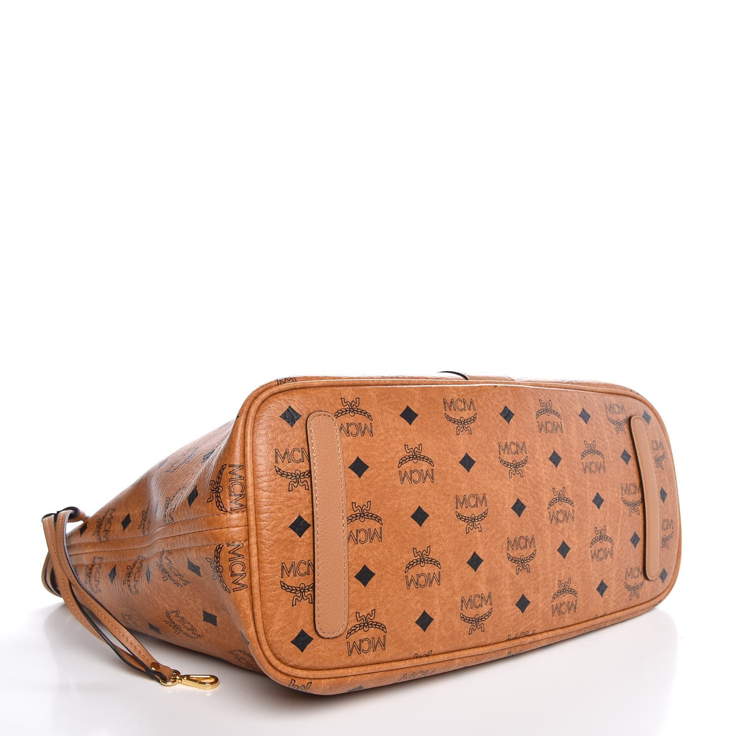 MCM Visetos Medium Liz Reversible Shopper Tote Cognac 4 of 10