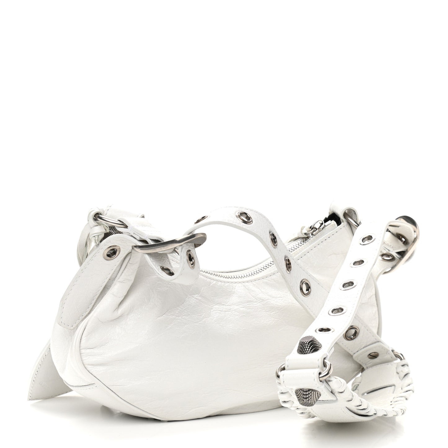 Agneau Arena Le Cagole Shoulder Bag XS Optic White