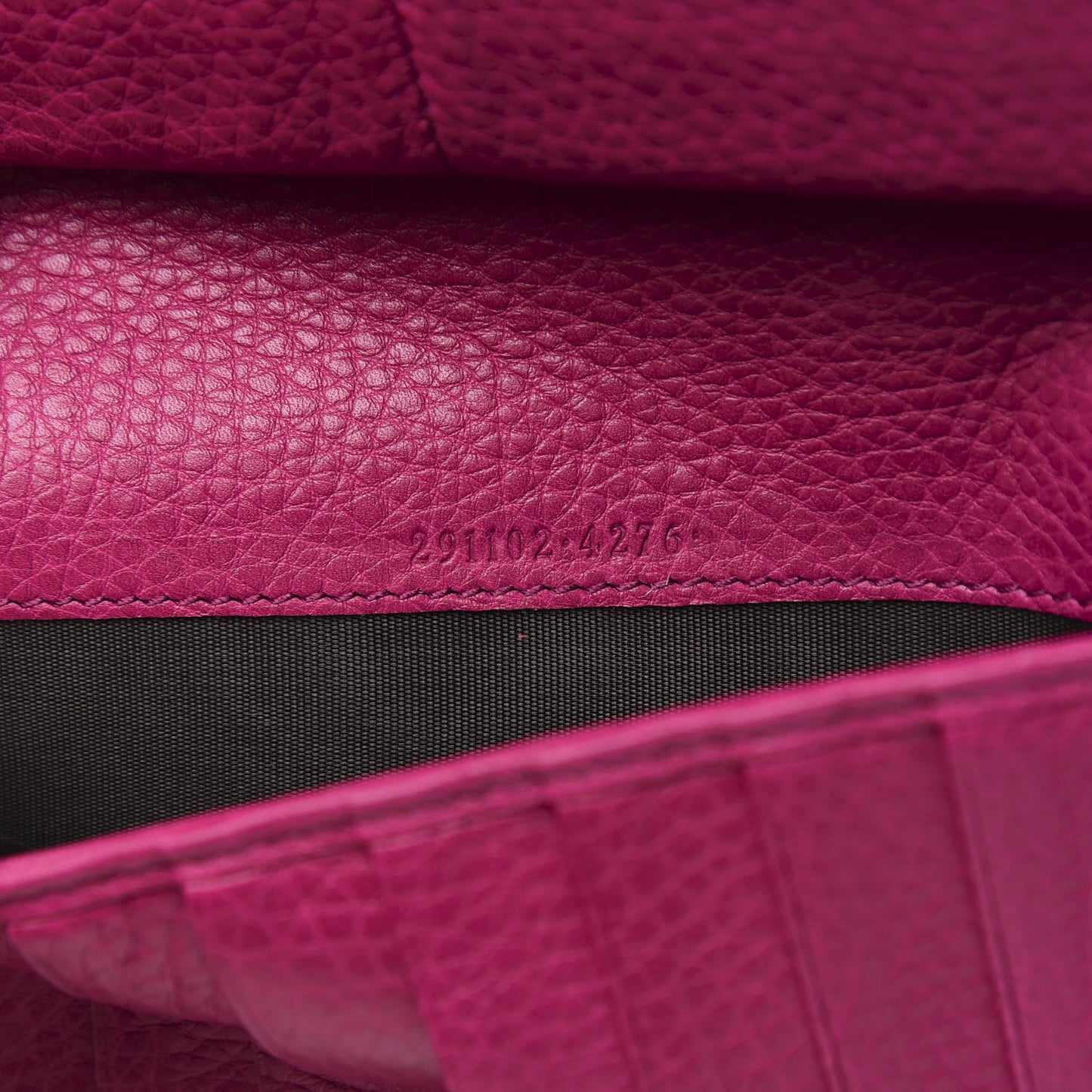 Pebbled Calfskin Soho Zip Around Wallet Bright Bougainvillea