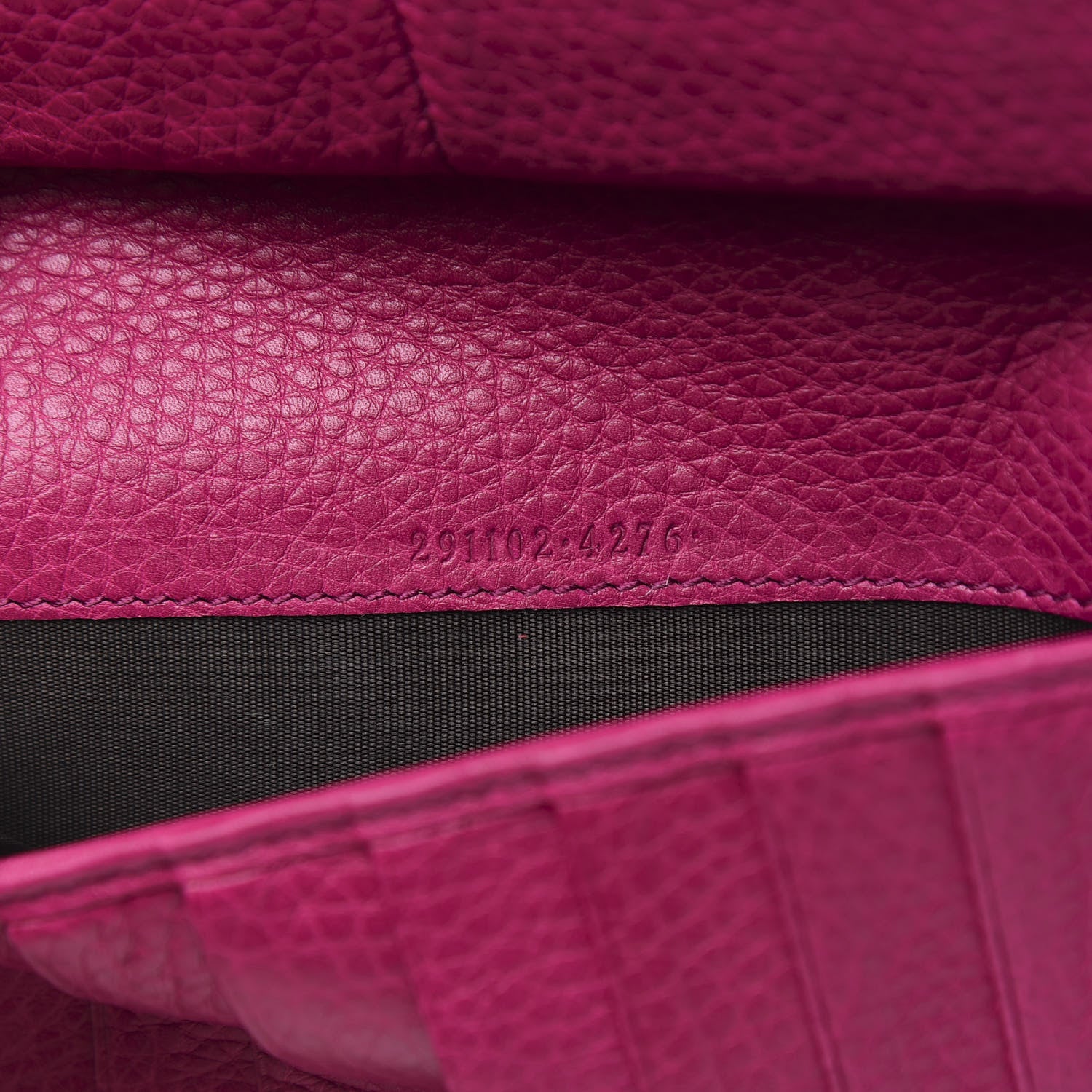 Gucci Pebbled Calfskin Soho Zip Around Wallet Bright Bougainvillea 9 of 9