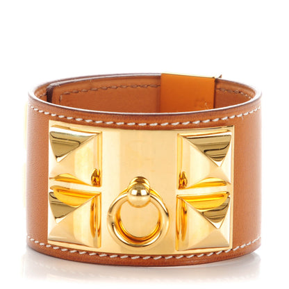 Hermes Barenia Collier De Chien CDC Bracelet S Fauve 1 of 7