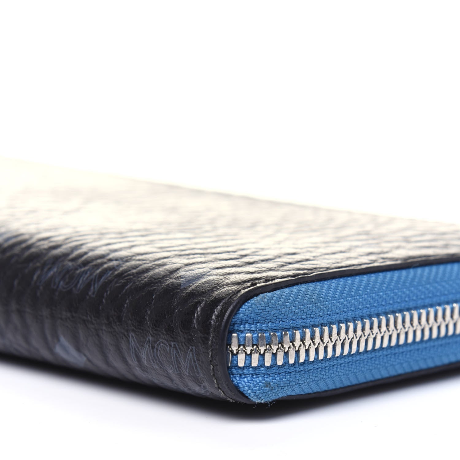 MCM Visetos Large Zip Around Wallet Black Blue 13 of 18