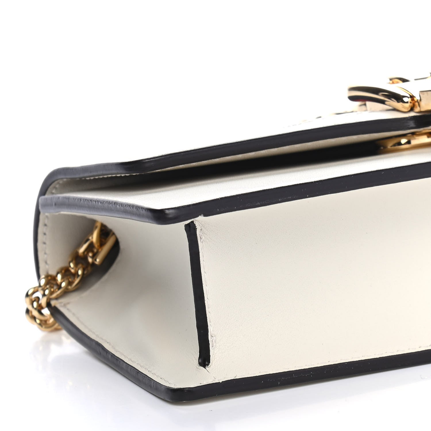 Gucci Calfskin Super Mini Sylvie Chain Shoulder Bag White 8 of 9
