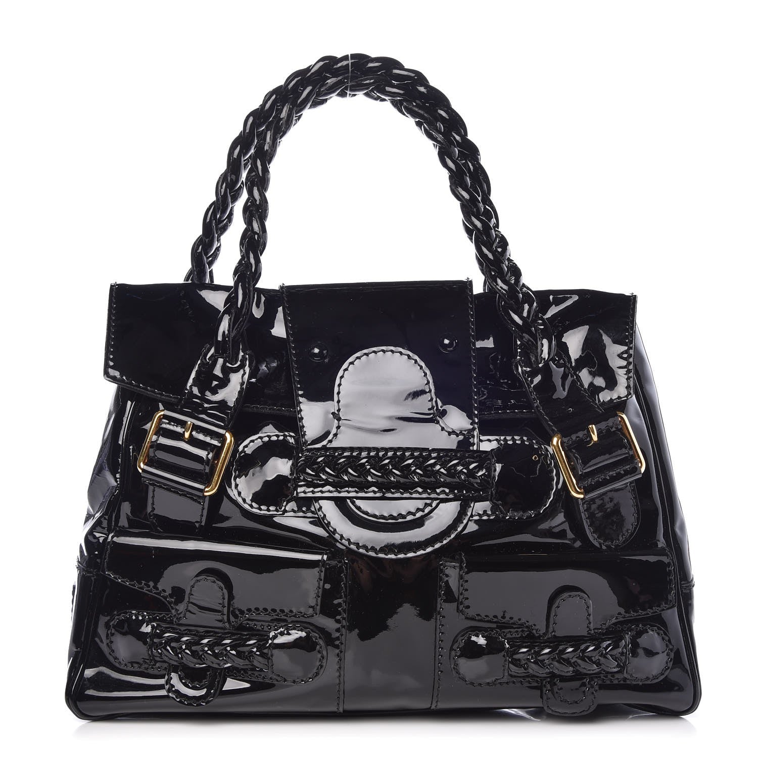 Valentino Garavani Patent Large Histoire Black 1 of 10