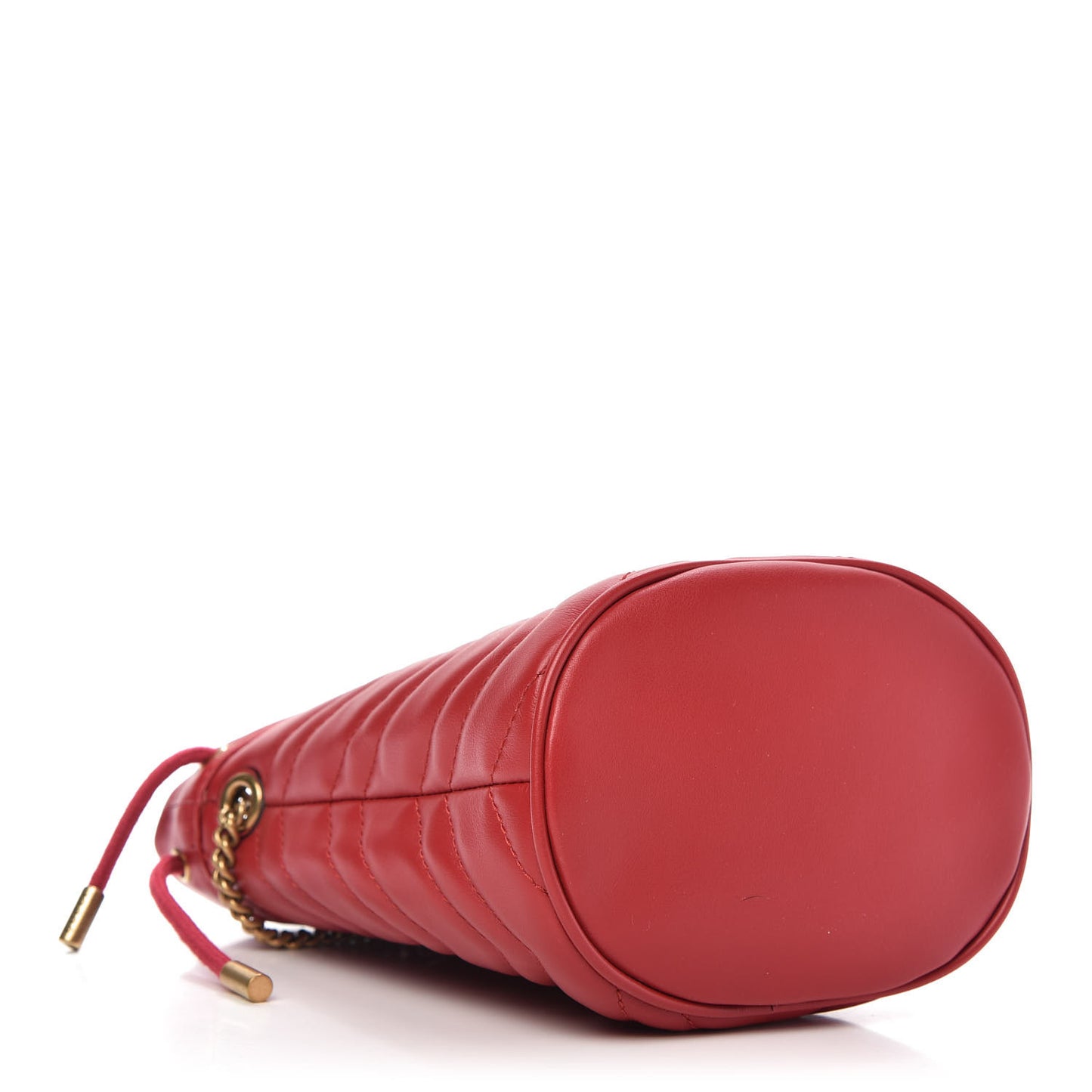 Calfskin Matelasse Mini GG Marmont 2.0 Bucket Bag Hibiscus Red