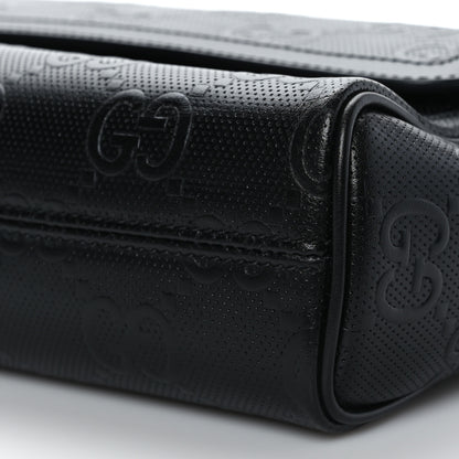Gucci Calfskin GG Tennis Embossed Shoulder Bag Black 8 of 8