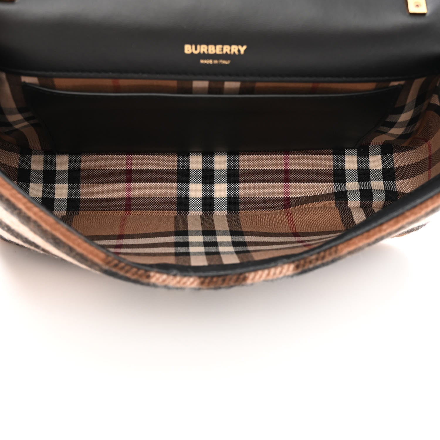 Burberry Check Cashmere Small Lola Bag Black 4 of 10