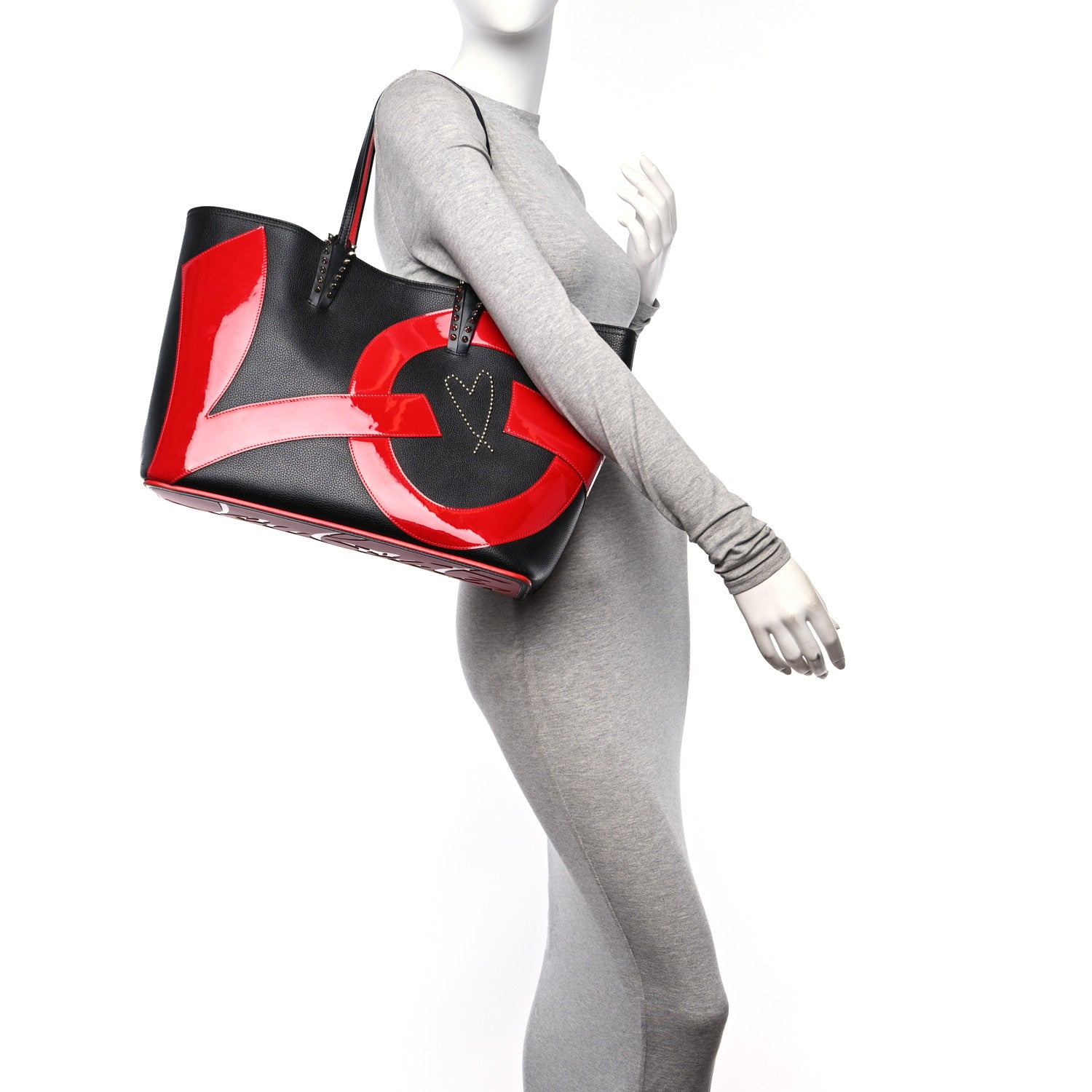 Christian Louboutin Calfskin Cabata Love Empire Paris Tote Black 2 of 10
