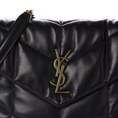 Saint Laurent Lambskin Quilted Medium Loulou Puffer Monogram Chain Satchel Black 11 of 11