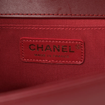Chanel Lambskin Quilted Medium Boy Flap Dark Red 6 of 15