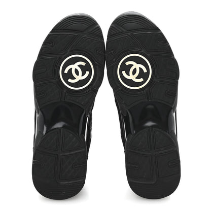 Chanel Fabric Calfskin Suede CC Sneakers 40 Black 6 of 10