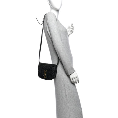 Saint Laurent Crocodile Embossed Calfskin Small Kaia Satchel Black 2 of 11