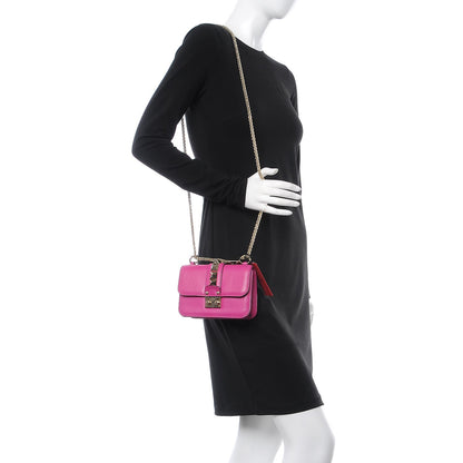 Valentino Garavani Vitello Mini Glam Lock Rockstud Flap Fuxia 2 of 6