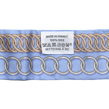 Hermes Silk Maillons Twilly Ciel Bleu Roy Beige 3 of 3