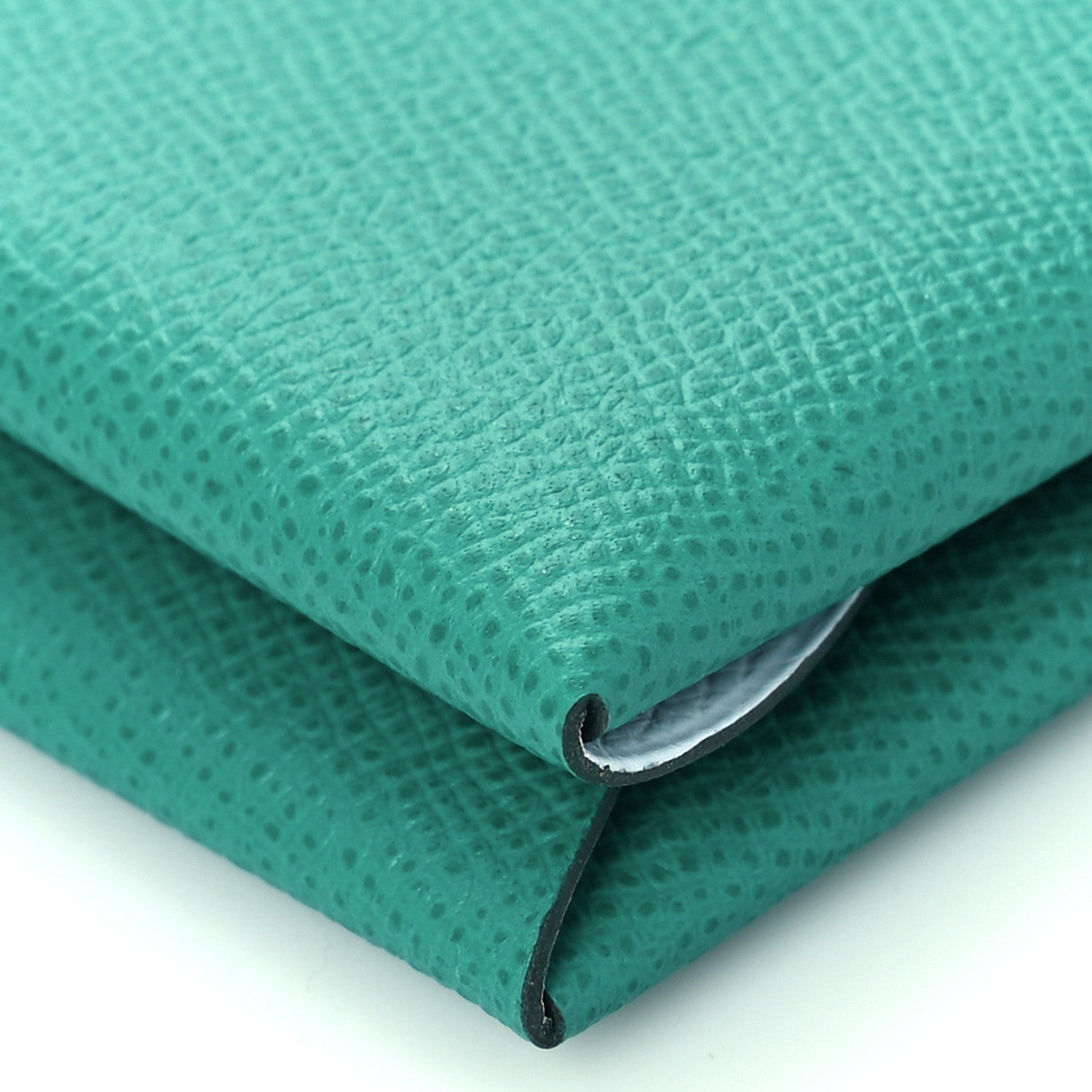 Hermes Epsom Verso Calvi Duo Card Case Vert Jade Bleu Brume 9 of 10