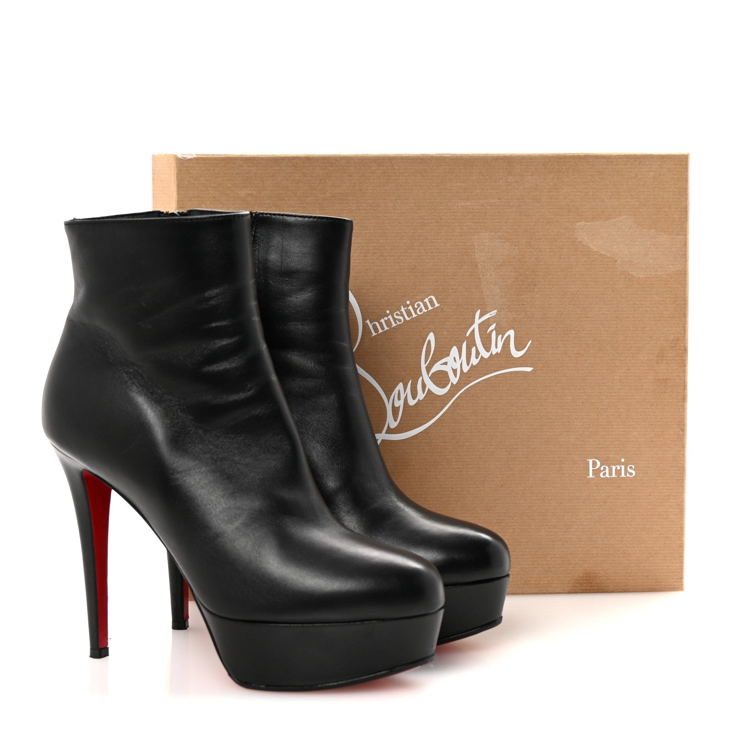Christian Louboutin Calfskin Bianca 120 Ankle Boots 39.5 Black 9 of 9