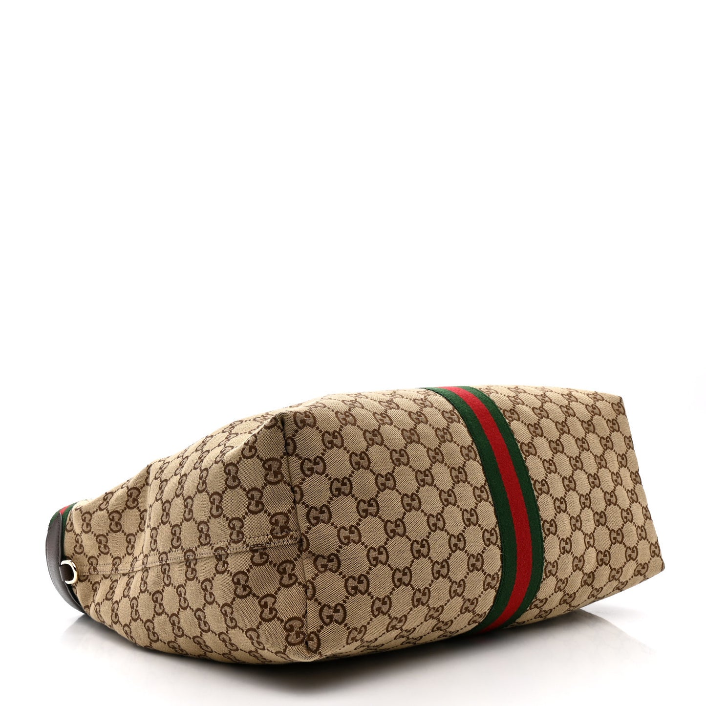 GG Monogram Web Large Giglio Tote Beige Brown
