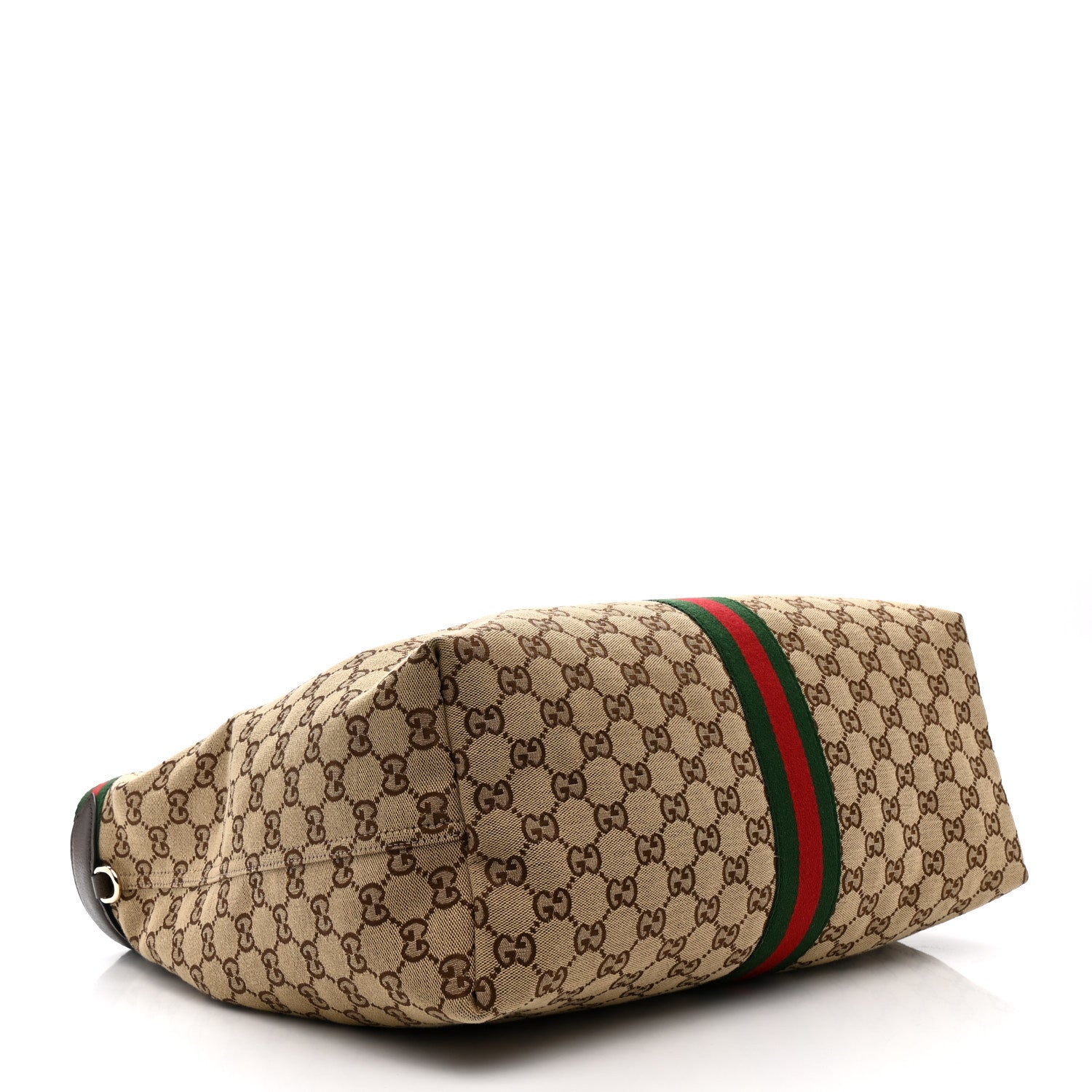Gucci GG Monogram Web Large Giglio Tote Beige Brown 5 of 14