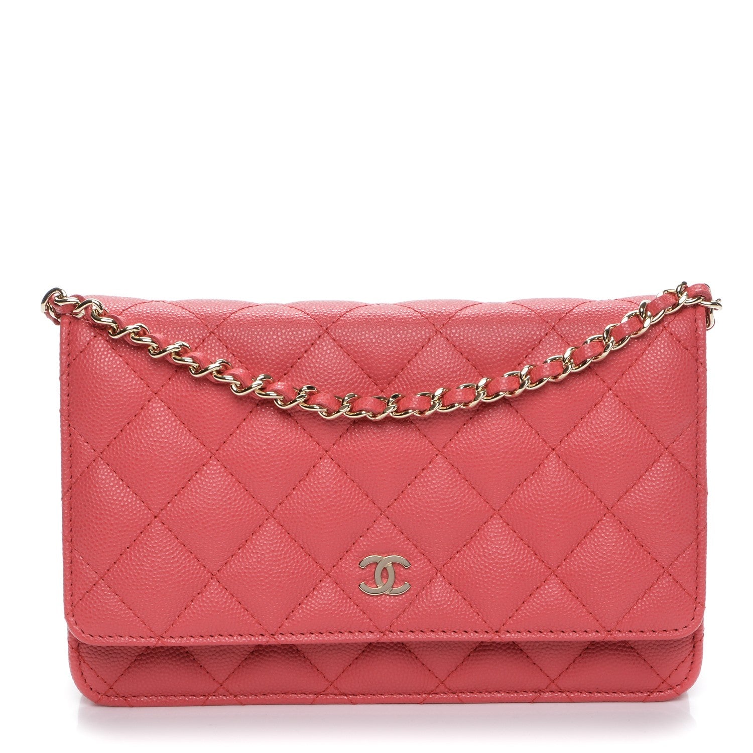 Chanel Caviar Quilted Wallet On Chain WOC Dark Pink 1 of 8