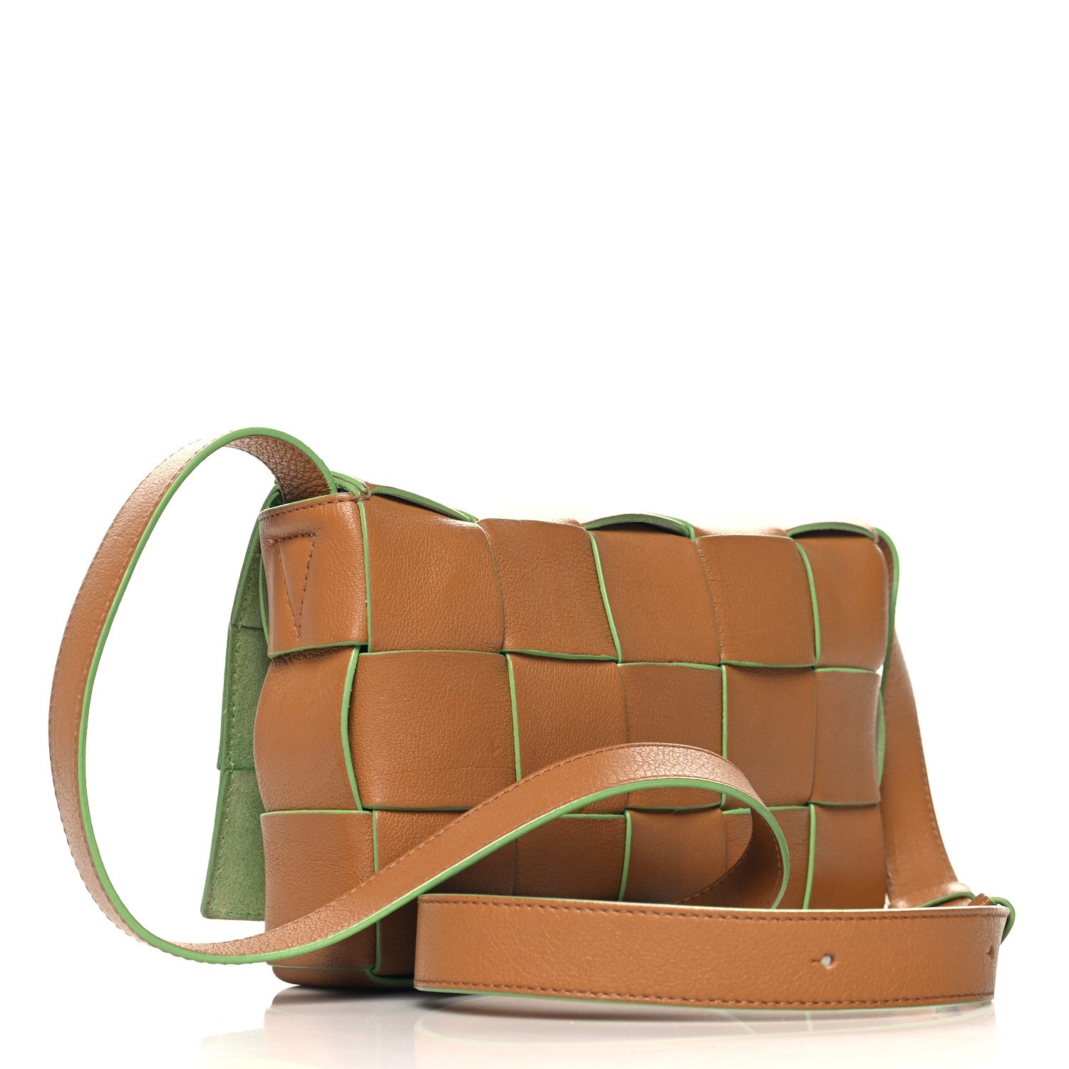 Bottega Veneta Buffalo Maxi Intrecciato Cassette Bicolor Crossbody Bag Caramel Pistachio 3 of 10