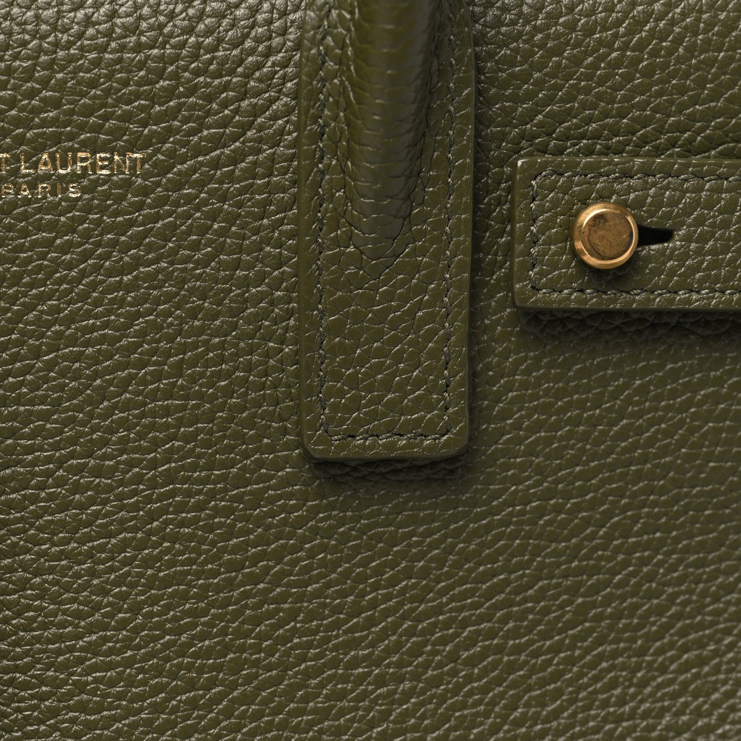 Saint Laurent Grained Calfskin Nano Supple Sac De Jour Loden Green 8 of 10