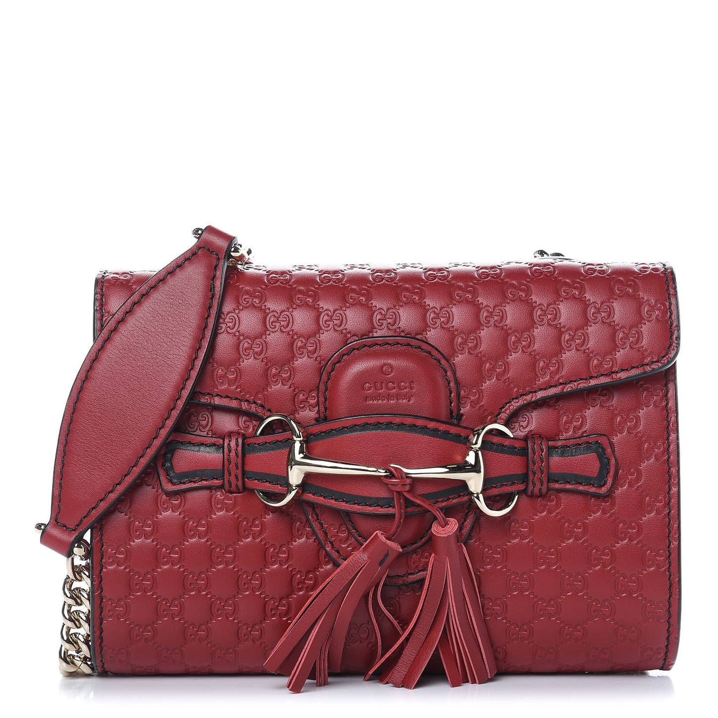 Soft Microguccissima Mini Emily Chain Shoulder Bag Rosso