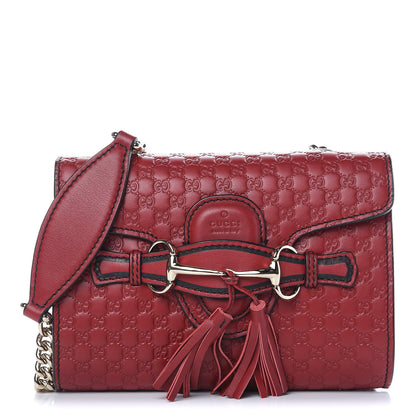 Gucci Soft Microguccissima Mini Emily Chain Shoulder Bag Rosso 1 of 11