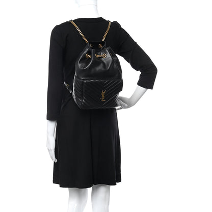 Saint Laurent Lambskin Matelasse Monogram Joe Backpack Black 2 of 10