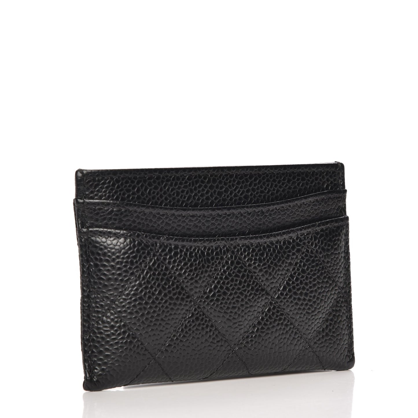 Caviar Quilted Card Holder Black