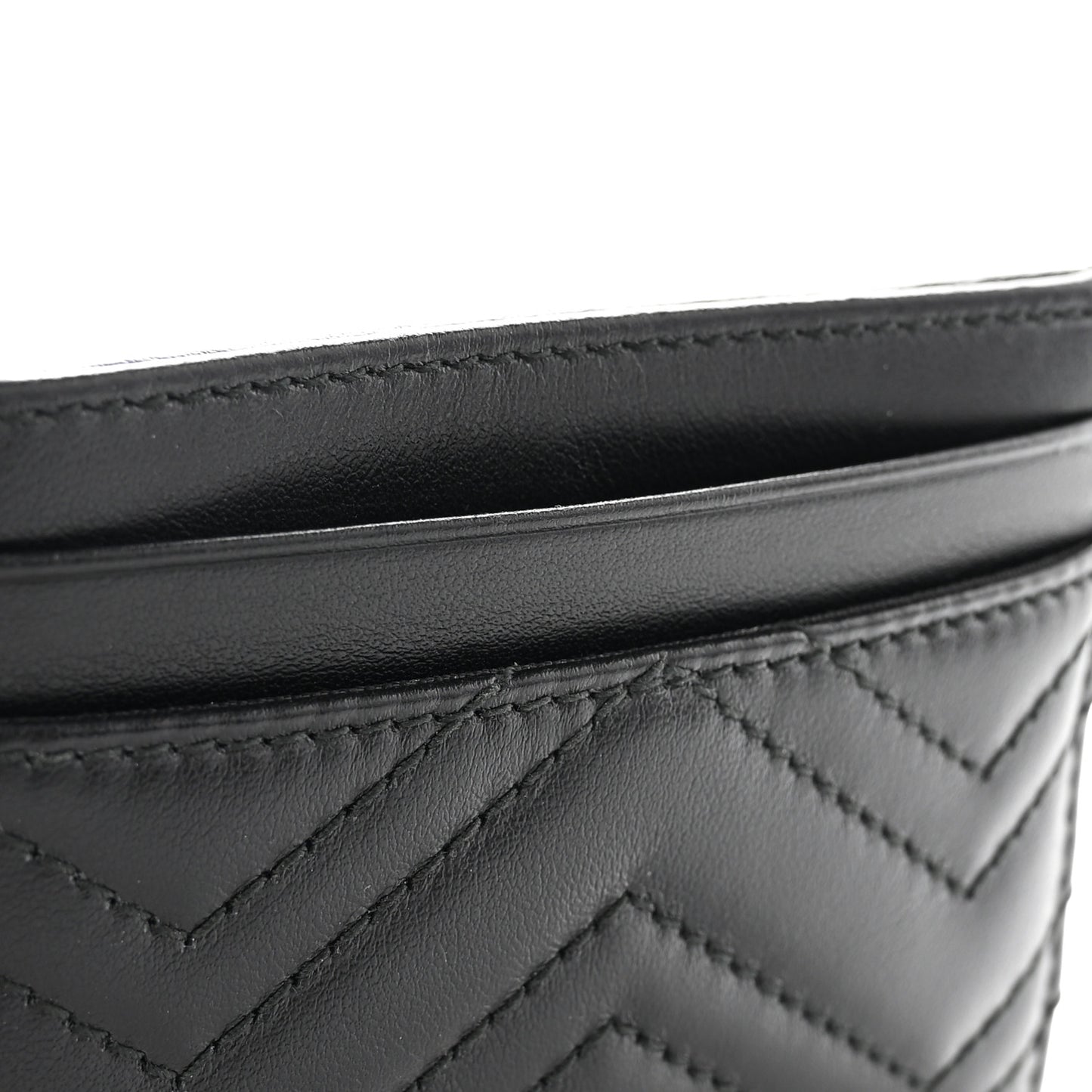 Calfskin Matelasse GG Marmont Card Holder Black
