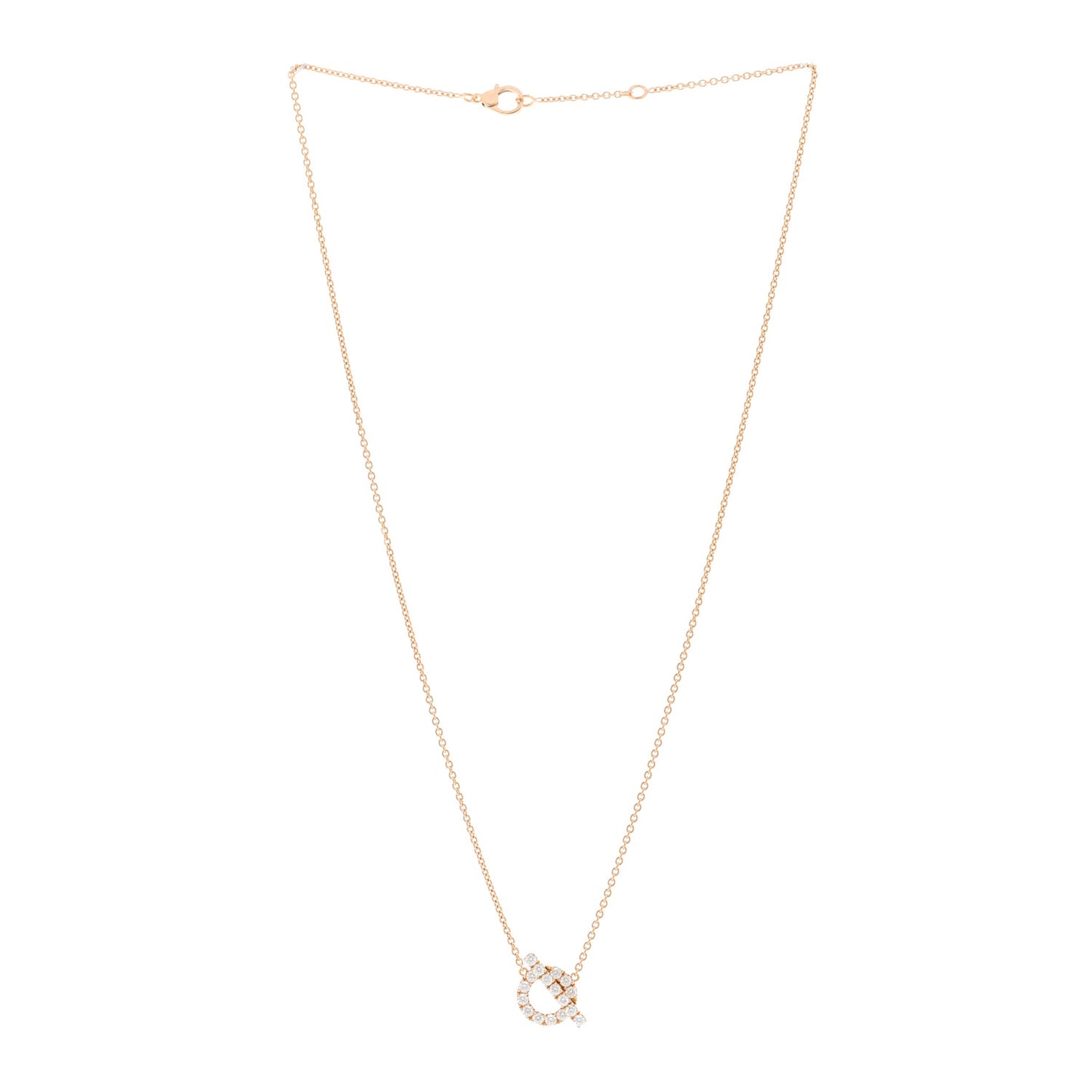 18K Rose Gold Diamond Finesse Pendant Necklace