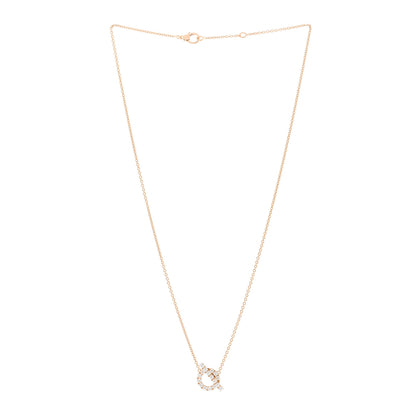 Hermes 18K Rose Gold Diamond Finesse Pendant Necklace 3 of 5