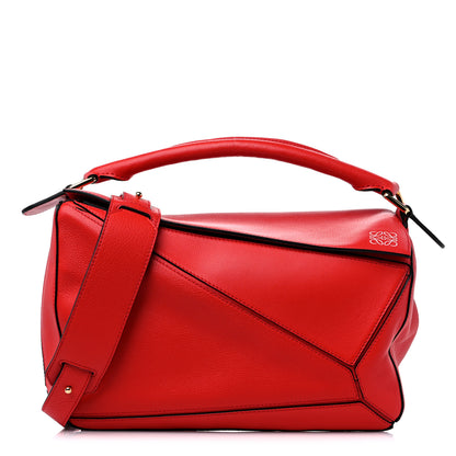 Loewe Calfskin Medium Puzzle Bag Scarlet 1 of 8