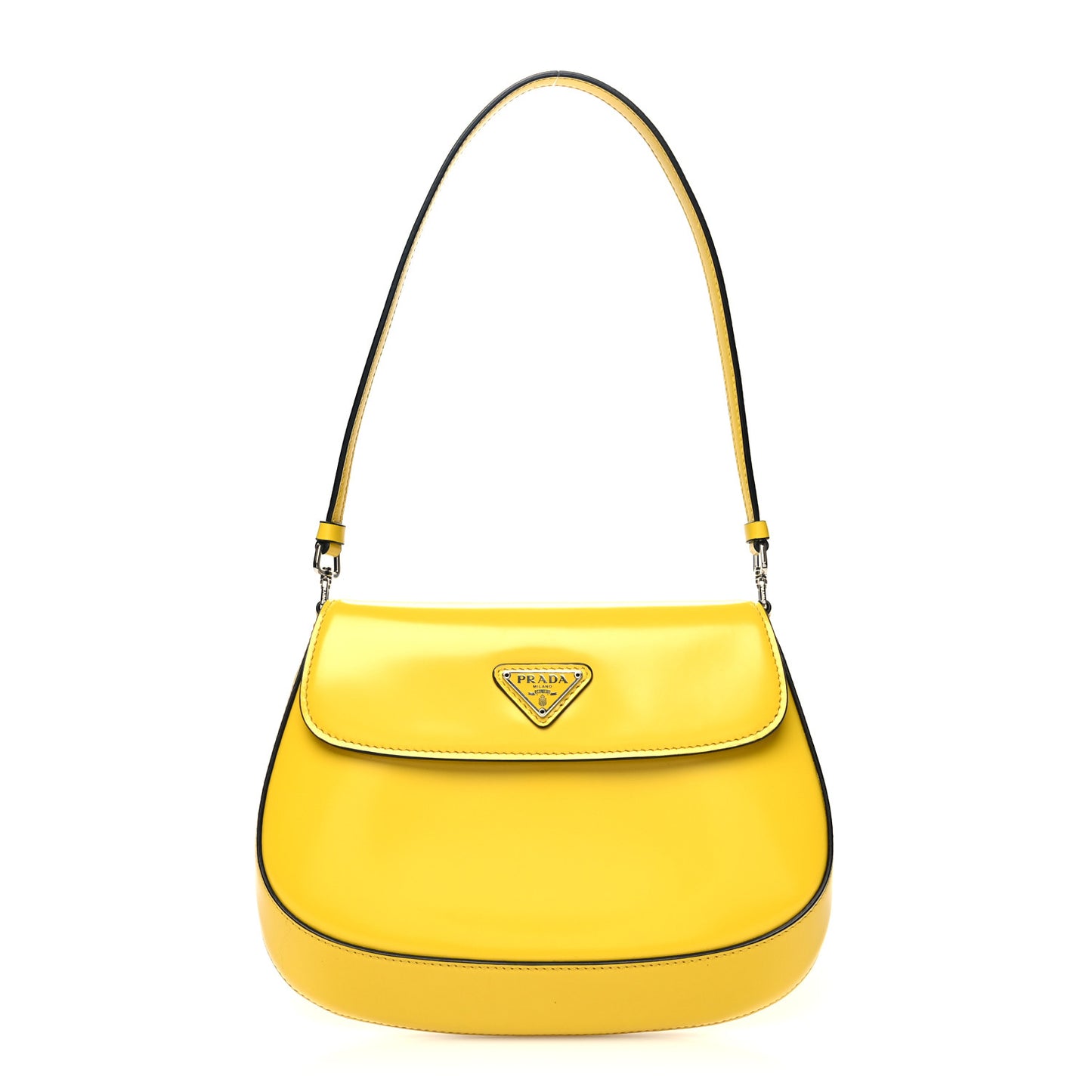 Spazzolato Cleo Flap Shoulder Bag Sole Black