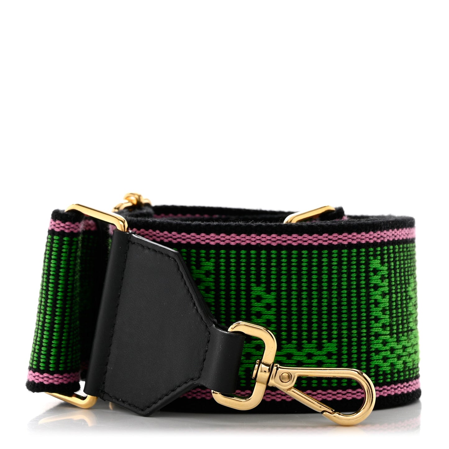 Cannete Ribbon Poly Vitello Century Logo Adjustable Strap You Rosa Antico Verde Black